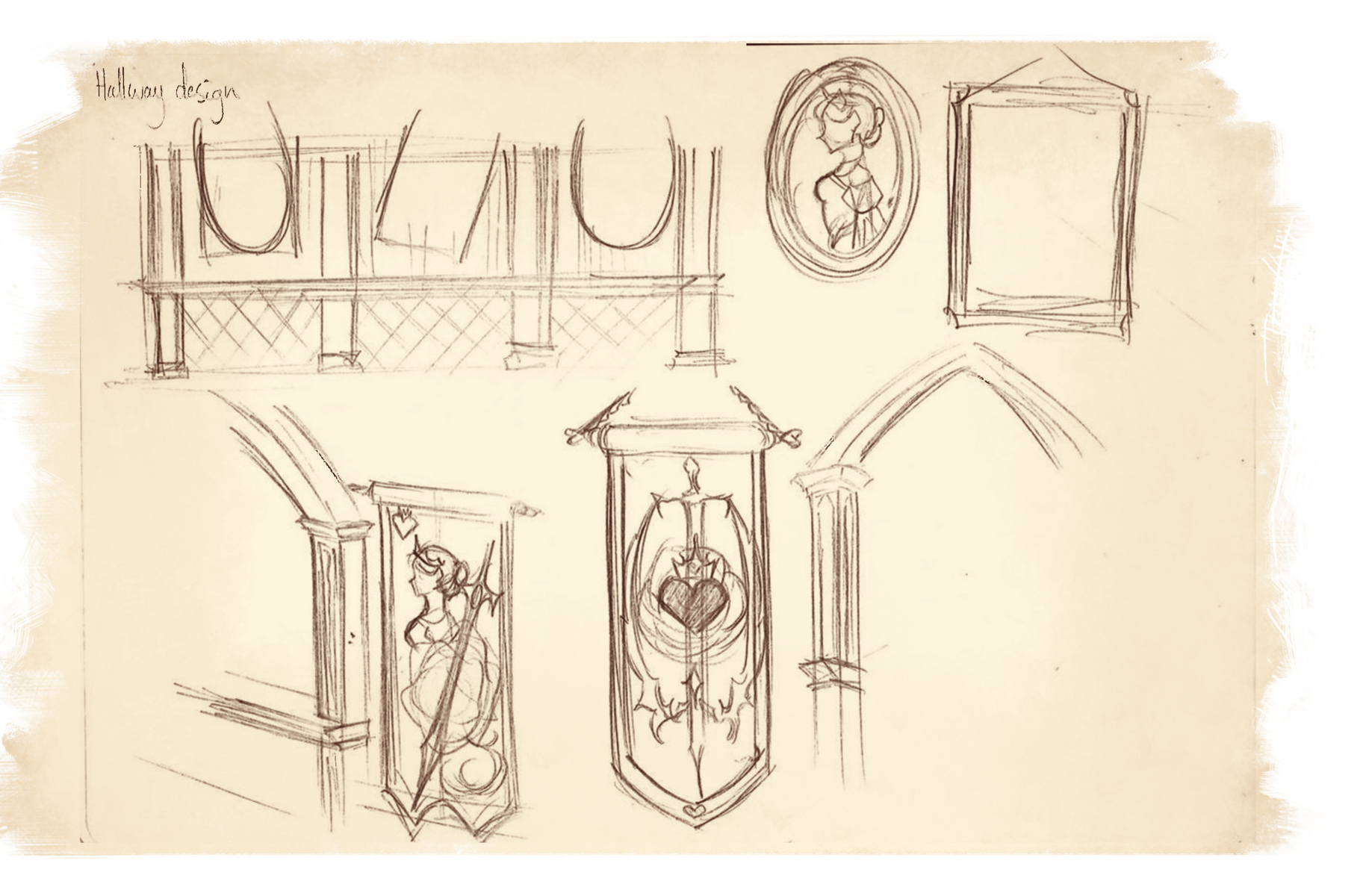 Hallway design sketches
